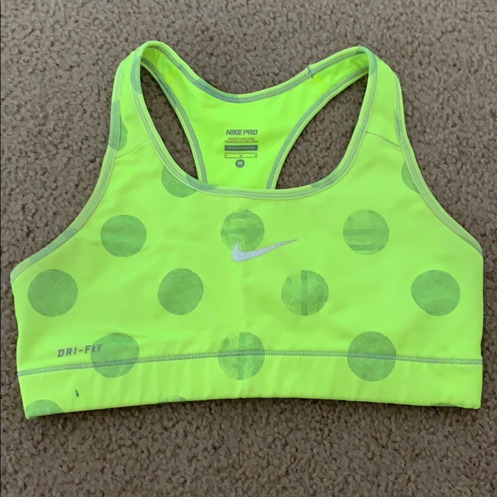 Neon Polka Dot Nike Sports Bra
